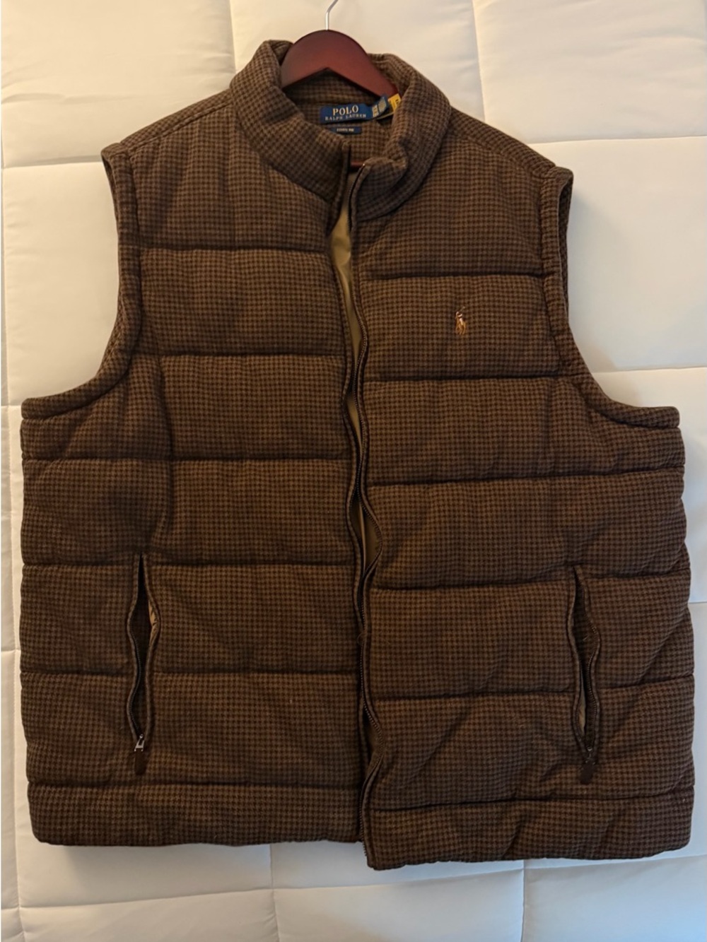 Polo Ralph Lauren Quilted Houndstooth Vest – Brown | Classic Fit